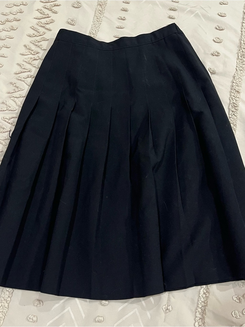 Black Pleated Midi Skirt